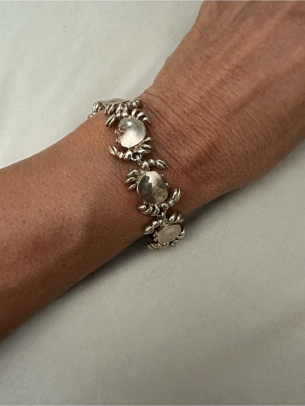 Vintage Sterling Crab Bracelet(Weighty)